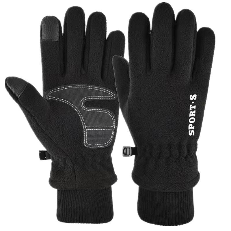 Gloves winter warm fleece thickened outdoor riding driving sports touch screen gloves fleece