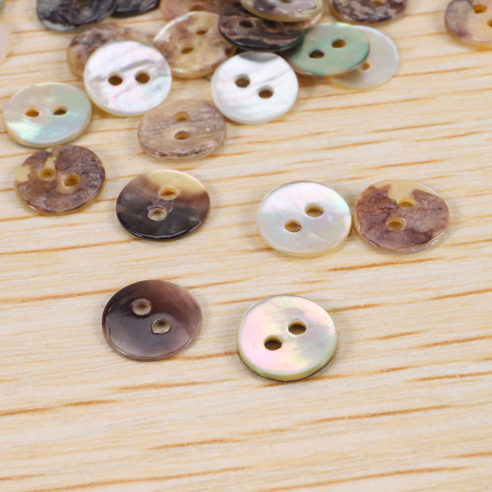

100 X 8 Mm Pearl Buttons Mother Of Pearl Shell Round Heads
