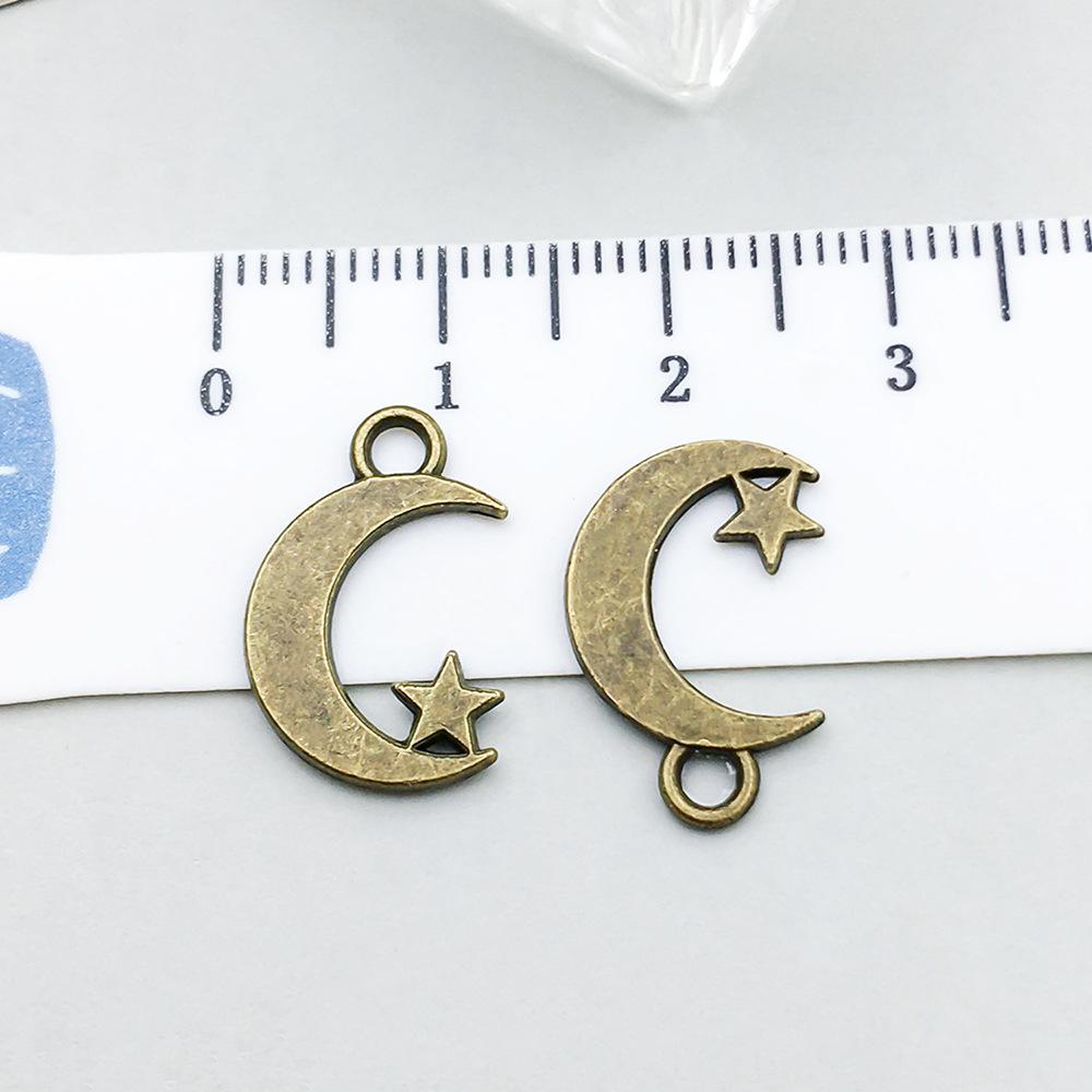 100-Piece Five-Color Alloy Sun, Moon, and Star Pendant Charms for DIY Jewelry