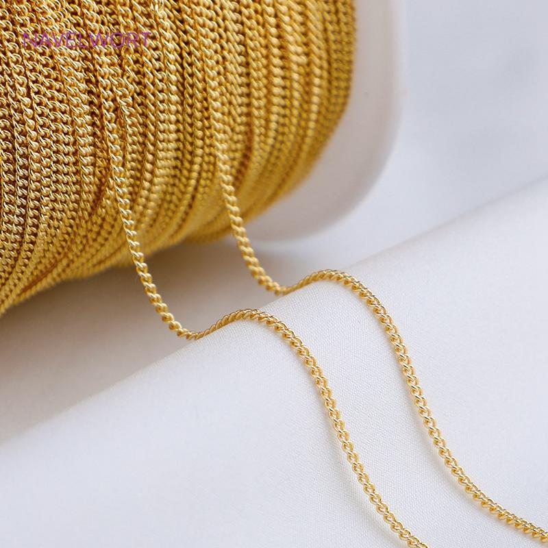 Wholesale 14K Gold Plated Brass Metal Loose Chains Bulk Chains For Jewelry Making,DIY Handmade Jewellery Making Supplies