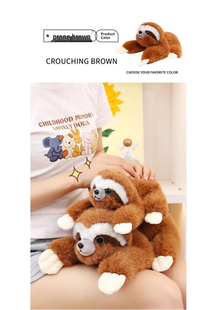 Cute Lying Sloth Plush Toy - Simulated Animal Ornament for Children