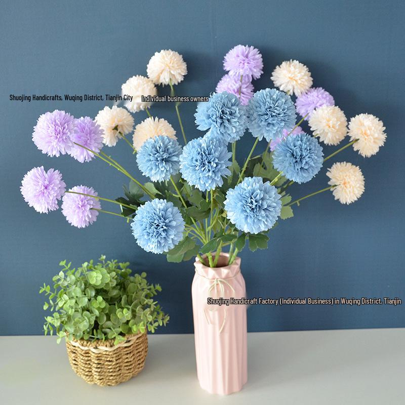 4-Head Artificial Chrysanthemum Stem for Wedding and Indoor Decoration