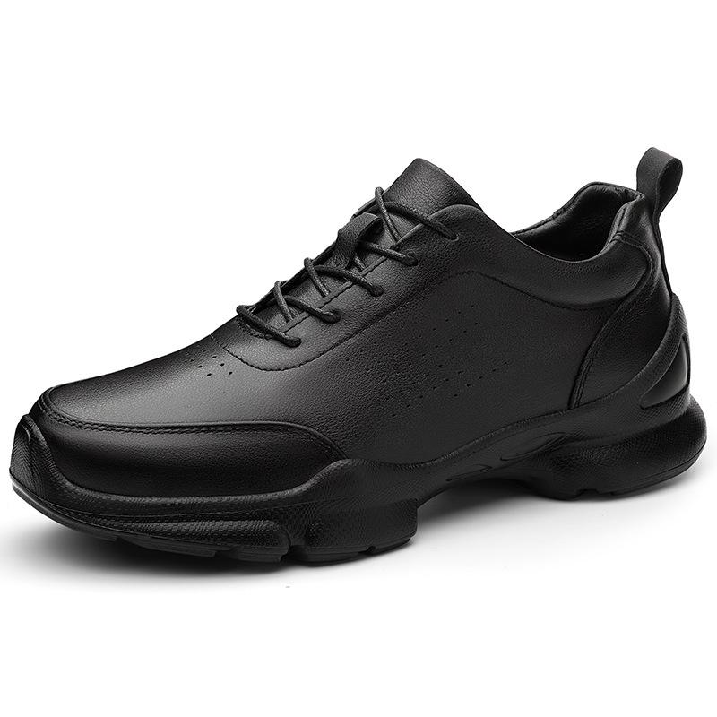 

Men s Genuine Casual Leather Oxfords 6cm/8cm Hidden Elevator Height Increase Soft Sole Business Formal Comfortable Lace-Up Shoes 45 чёрный