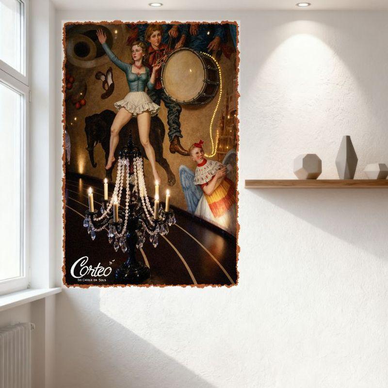 Cirque Du Soleil Corteo Vintage Circus Mural Metal Tin Sign Decor, Charming Whimsical Wall Plaque for Home, Club, Bar Decoration