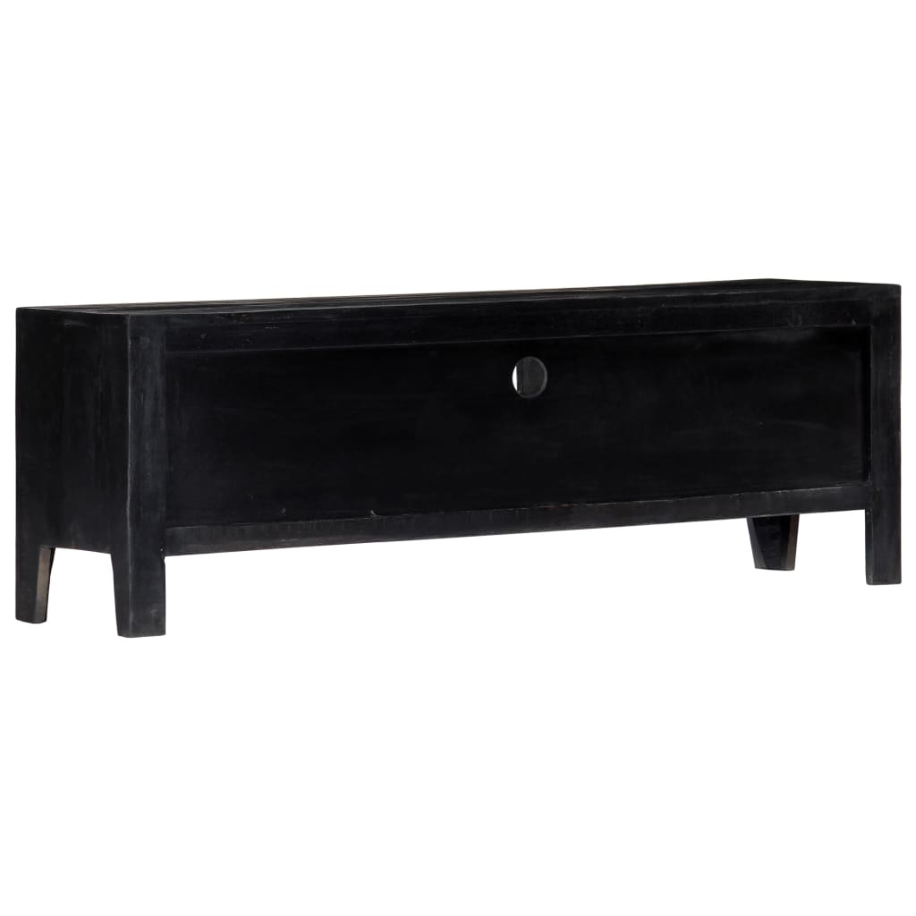 TV Cabinet Black 118 x 30 x 40 cm Solid Mango Wood