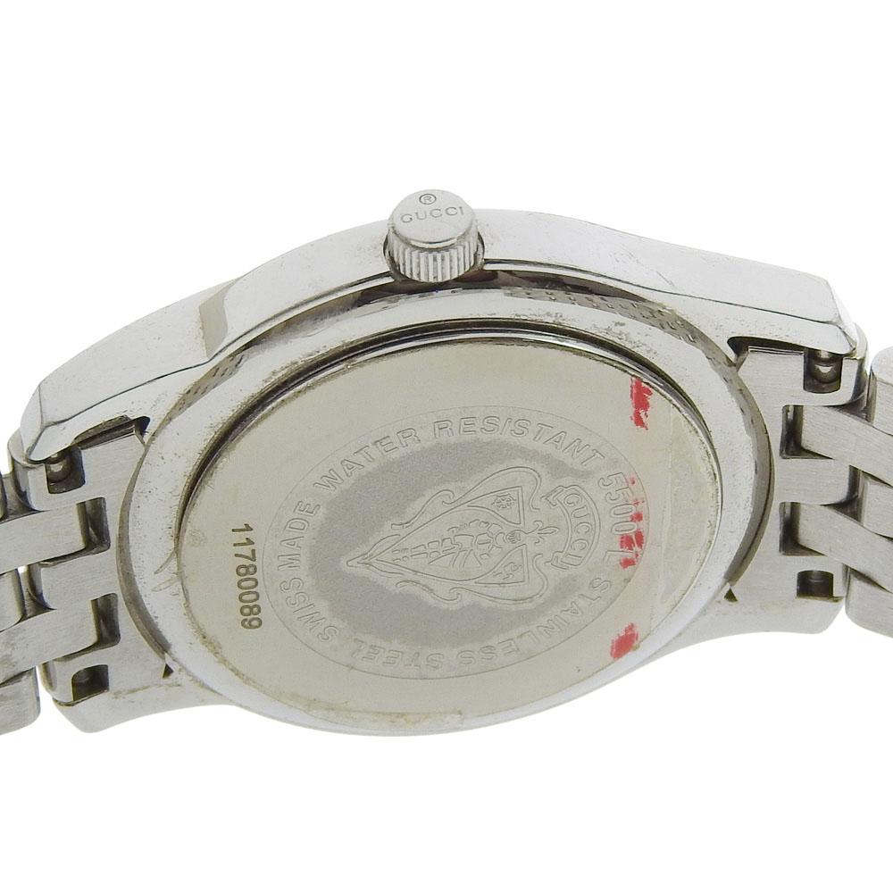 GUCCI Watches 5500L White shellDial Stainless Steel Quartz Analog display Women Used