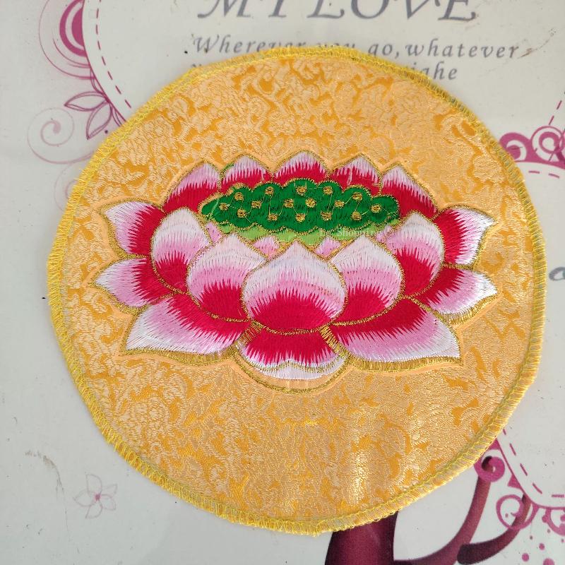 

Circle/Rectangle Lotus Pad Cloth Seat Cushion/Embroidered Pad Cloth for Base of The Statue of Guanyin Buddhist Decorative Items