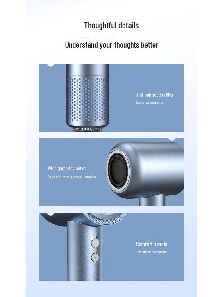 High-Power Leafless Hair Dryer: Quick-Drying, Damage-Free, Negative Ion Technology