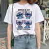 Funny Kawaii Shirt Disney Lilo Stitch Cartoon T Shirt Stitch Cute Manga T-shirt Y2k Graphic Tshirt Top Tee Clothes