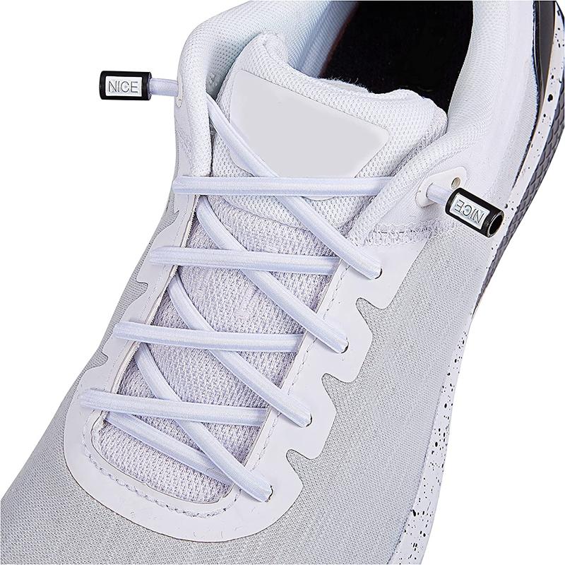 

Круглые эластичные шнурки без завязывания, тянущиеся шнурки для кроссовок, шнурки для детской обуви без завязывания, NICE Lock, шнурки без завязывания белый