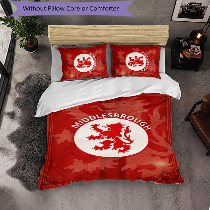 Biancheria da letto a tema Middlesbrough Set 3 pezzi Copripiumino Biancheria da letto decorativa per camera da letto di adolescenti Decorazione per la casa