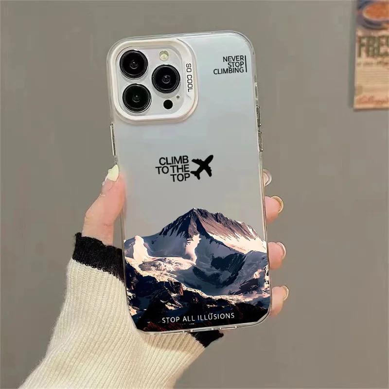 Snow Mountain Airplane Case For IPhone 17 14 16 15 12 11 Pro Max 13 16E 17E Air Plus Anti fall and anti slip case