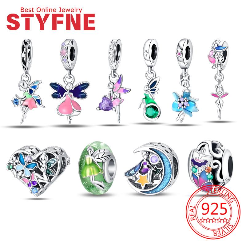 Original Copper Charms Butterfly Flower Girl Beads Fit Bracelet Accessories Women Jewelry Making Fine Jewelry Gift