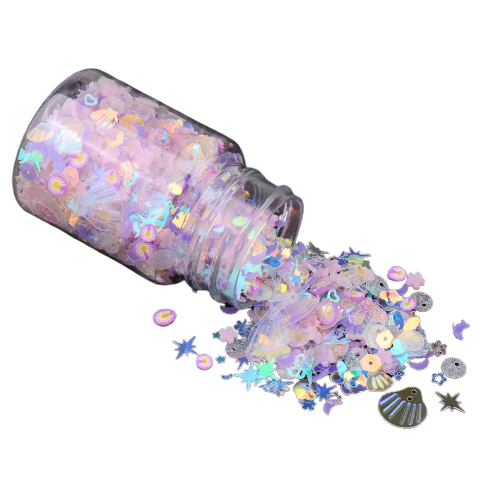 

Светящиеся пайетки в виде цветов, украшения для эпоксидных смол, DIY изготовление ювелирных изделий, пайетки-хлопья, блестки для ногтей, наполнитель для смолы фиолетовый