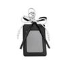 Pearl Bow Photocard Holder Key Ring Hardware PU Leather ID Card Holder Clear Window Dangling Charm Card Sleeve Handbag Hanging