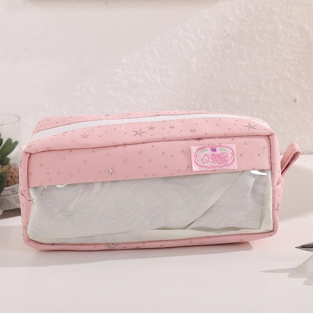 Large-capacity Pen Bag Star Print Pencil Pouch Portable Stationery Pouch  School Supplies
