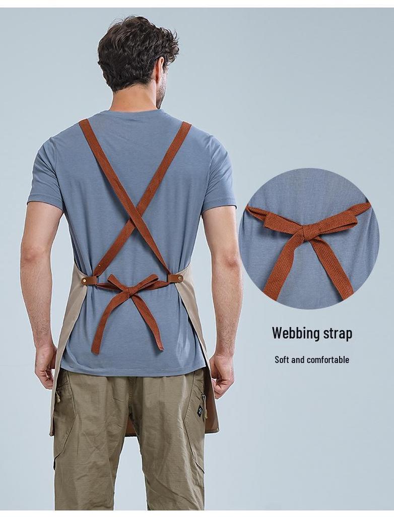 Men's and Women's Solid Color Halter Neck Kitchen Apron with Custom Logo Option