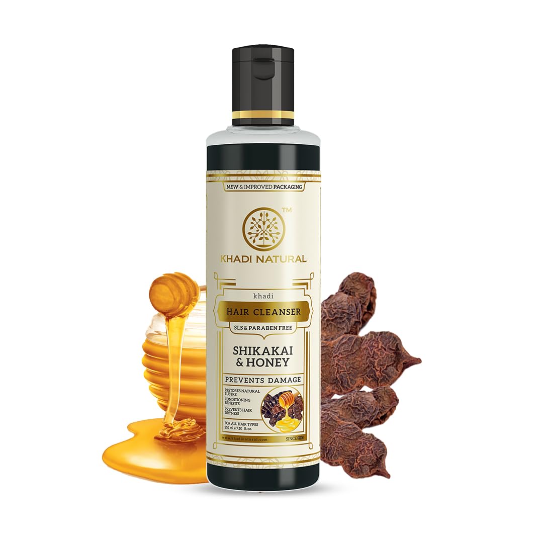 Khadi Natural Shikakai And Honey Shampoo 210ml Pack For Hair Fall Control And Repairing Damaged Hair