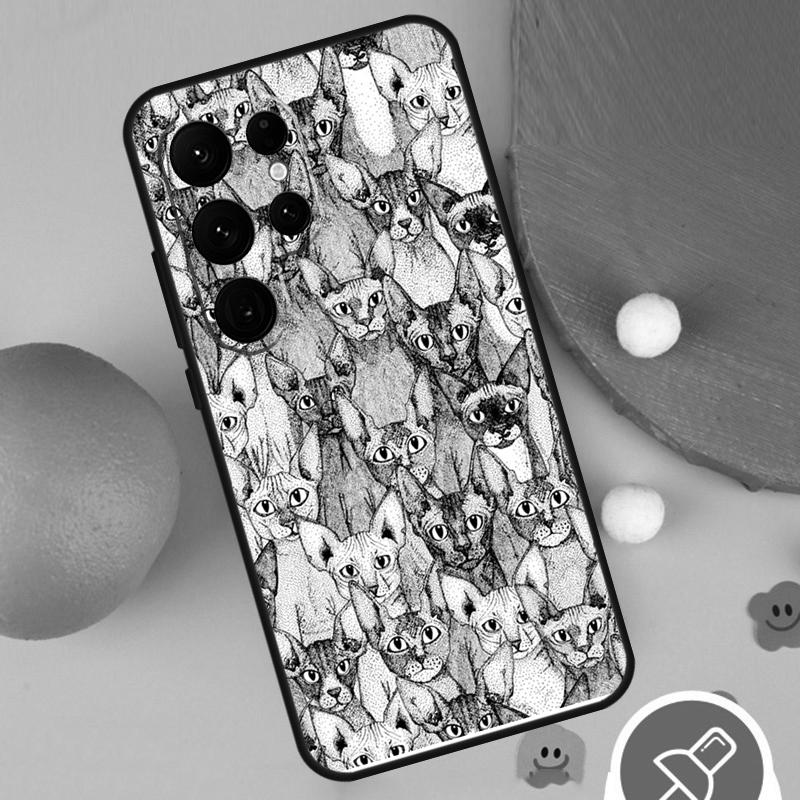 Sphynx Sphinx Cat Case For Samsung Galaxy S25 Ultra S24 S23 S22 S21 Ultra S9 S10 S20 Plus S24 FE Funda Cover