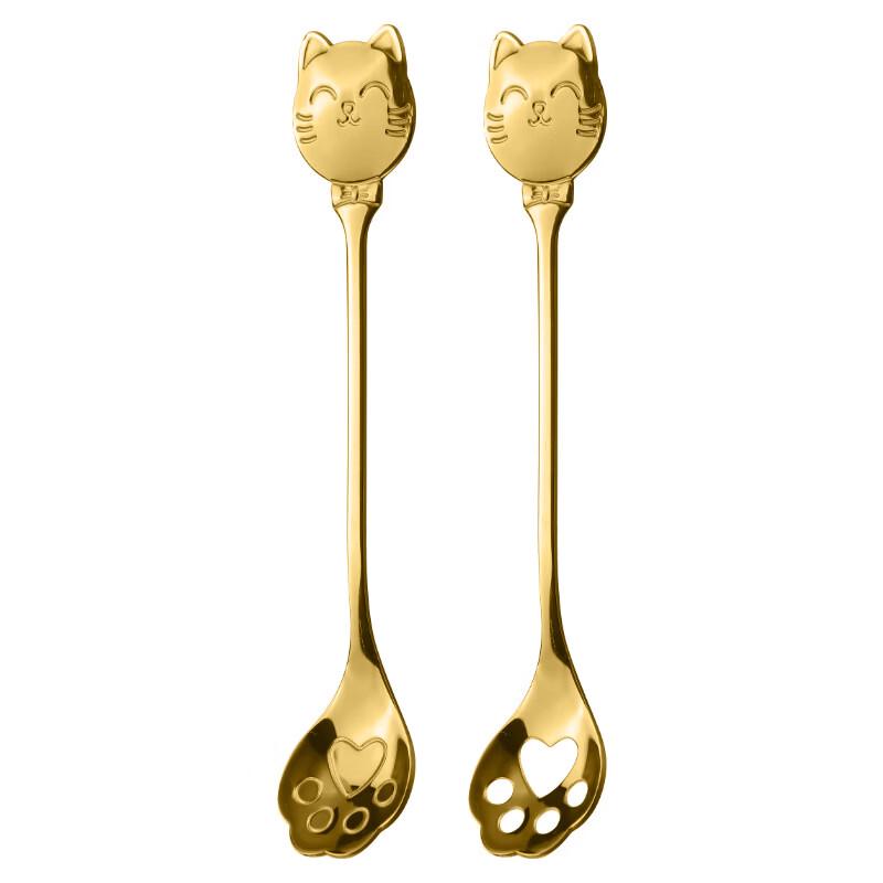 ZISIZ Lucky Cat Stirring and Strainer Spoon