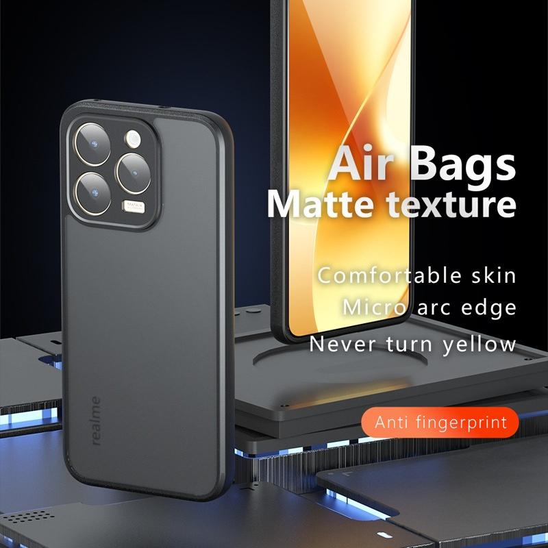 Für Realme 15T Hülle Stoßfest Mattes Hautgefühl Mattes PC+TPU Anti-Fingerabdruck Transparente Hülle für Real Me 15T