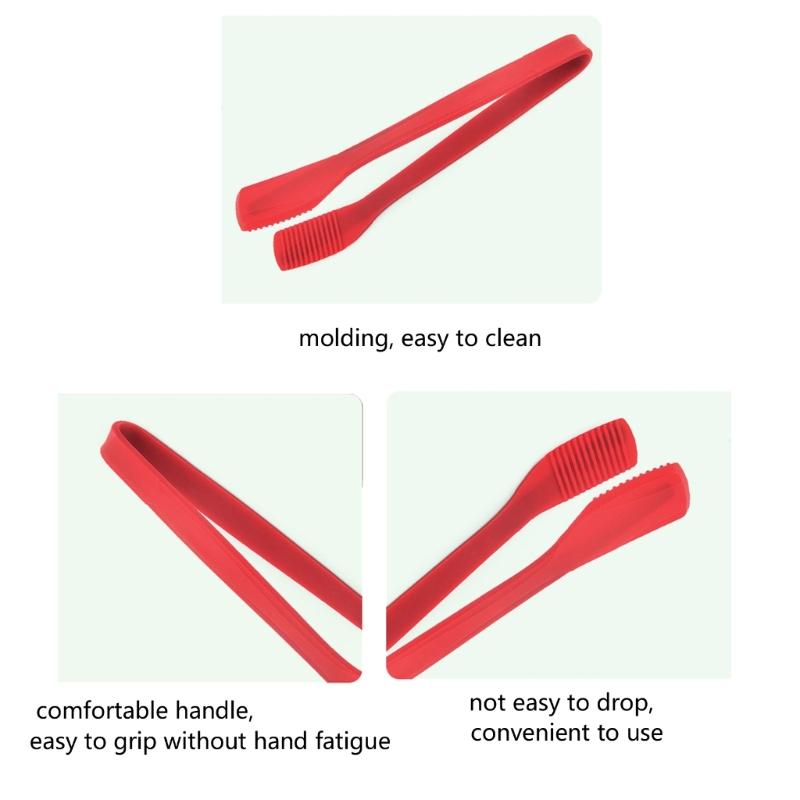 Durable Kitchen Tongs Heat Resistant Nonstick Design Food Clip Silicone Barbecue Clamp Multipurpose For Easy Cleaning