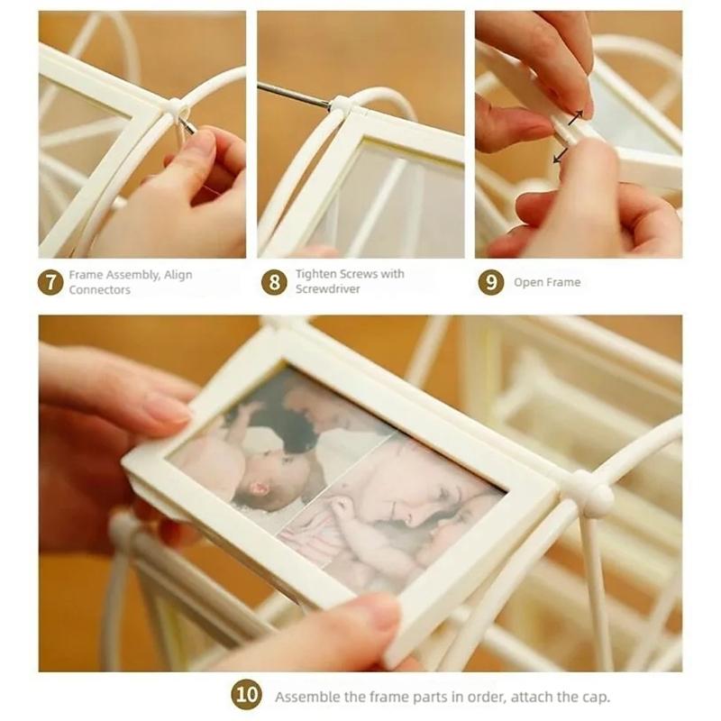 Rotating Ferris Wheel Picture Frame Carousels Picture Frame Desktop Decorations for Home Office Desktop Photo Display