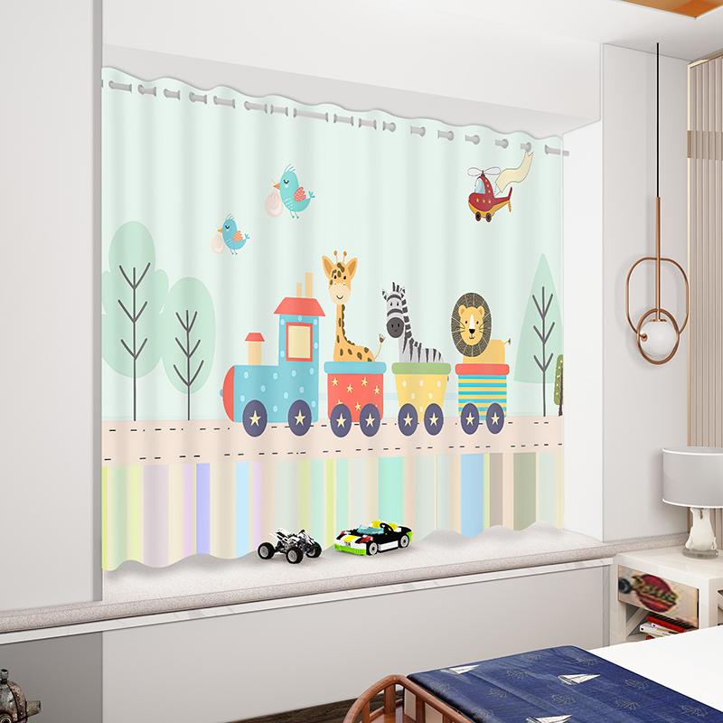 

Мультяшные автомобильные самолеты, грузовики, девушки, дети, занавески на окна для детской спальни, гостиной, ванной комнаты, кухни, двери для дома, декор W50 X H130(CM)X2&Grommet Top