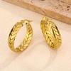 CAOSHI Luxury Gold Color Leaf Shaped Hoop Earrings for Women Stainless Steel Fashion Zircon Gorgeous Party Earrings Accessories