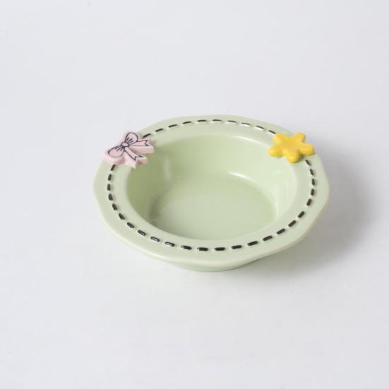 Ceramic Feeding Bowl for Dogs & Cats, Whisker Friendly Kitten Food Water Dish, Wide Shallow Pet Feeder Plate for Dry Wet Food