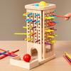 1 Set Holzstab Turm Würfelspiel mit Zubehör Feinmotorik Bunte Stäbe Zählen Mathematik Pädagogisches Brettspiel Kleinkinder Jungen Mädchen Geschenk