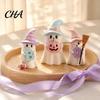 Unique Halloween Holiday Gifts 3Pcs Pink Ghost Figurines, Cute Spooky Resin Desk Decor with Pumpkin Boo Letter Ornaments BOO Letter, Sweet Tabletop