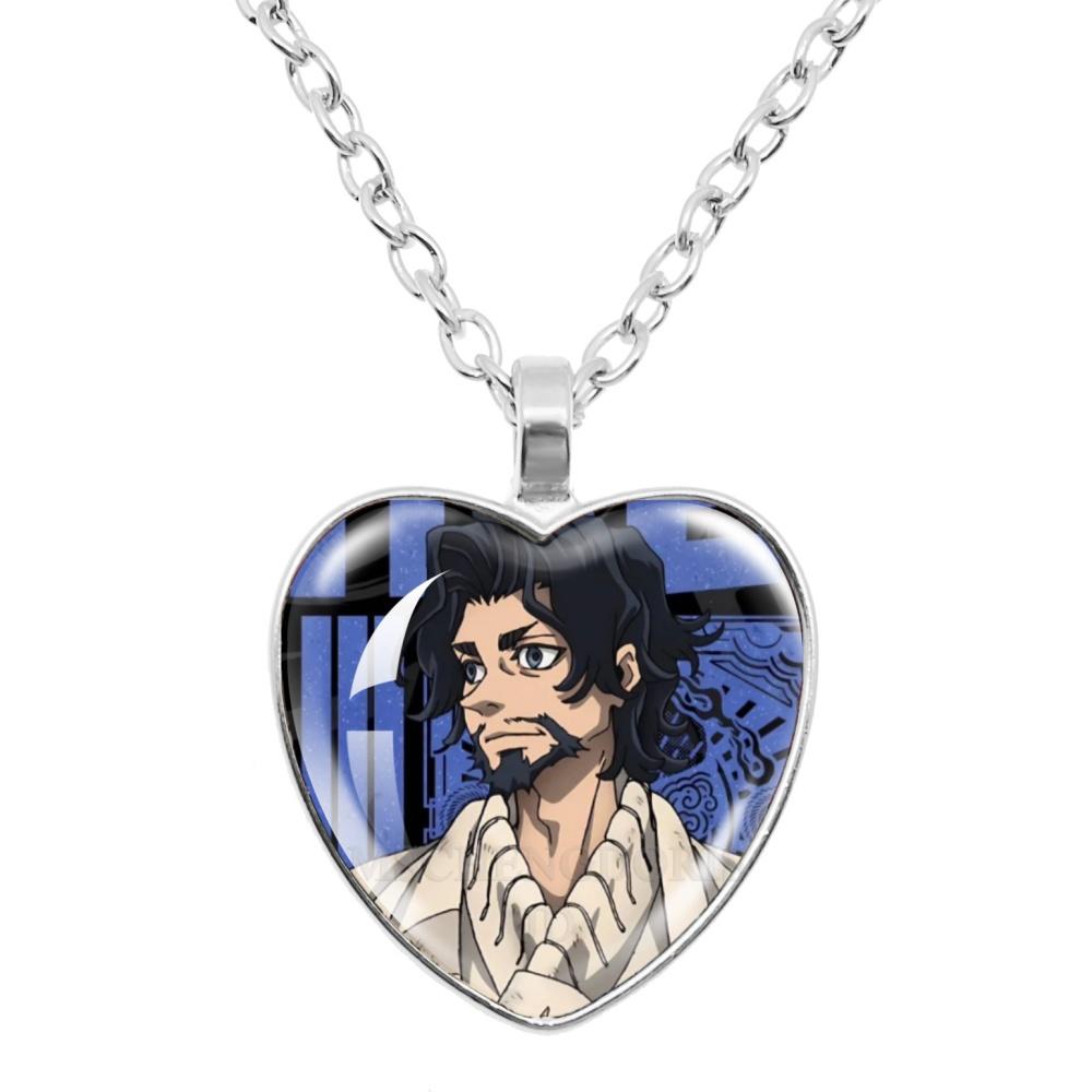 GACHIAKUTA Halskette Glas Herzform Anhänger Halskette Gachiakuta Zeichentrickfigur Halskette Schmuck Dekoration Fans Sammeln Geschenk