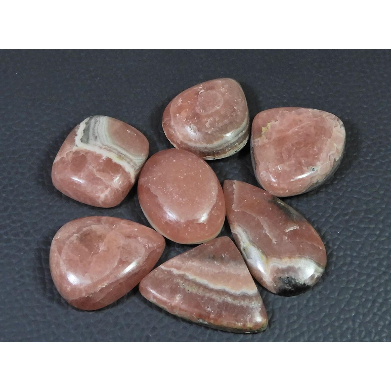 282Cts. Natural Pink Rhodochrosite Mix Cabochon Loose Gemstone 07Pcs Lot C-2326