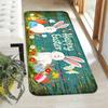 1Pcs Festive Easter Bunny Print Waterproof Non-Slip Thick Cushioned Kitchen Mat Heavy Duty Comfort Standing Mat for Kitchen Bathroom