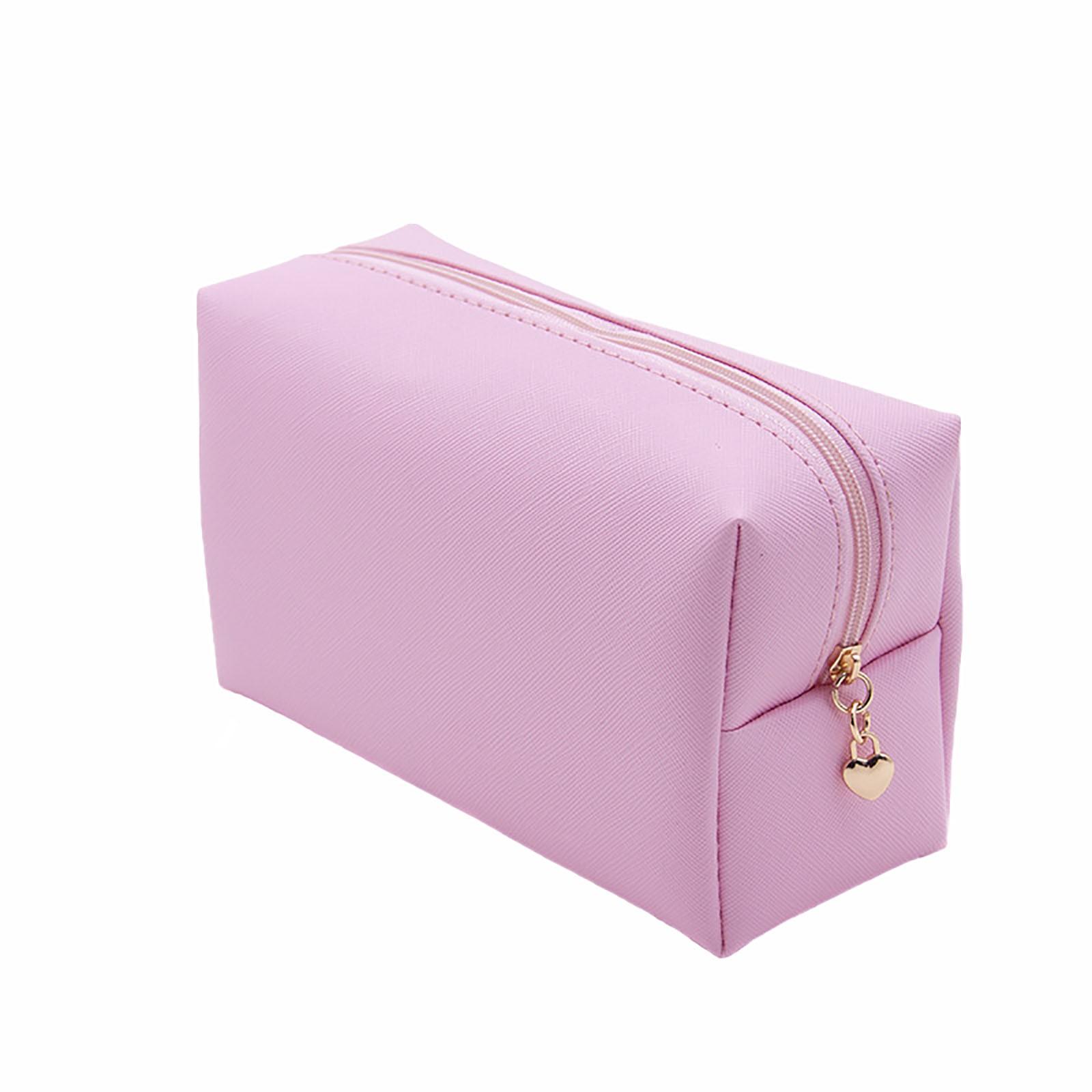 Portable Travel Cosmetic Bag Leather PU Toiletry Bag Multi-functional Travel Storage Bag One Size