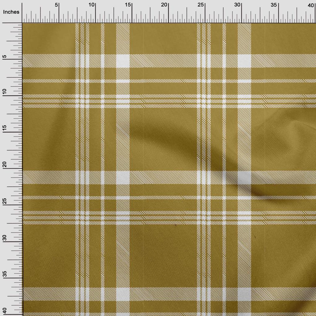 oneOone Cotton Flex Lime Green Fabric Check  Quilting Supplies Print Sewing Fabric By The Yard 40 Inch