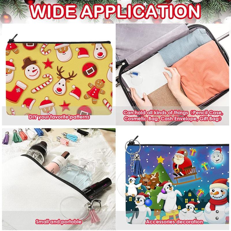Thermal Transfer Blank Cosmetic Bag Zipper Clutch Bag Thickened Storage Bag Sublimation Blank Travel Pencil for Case