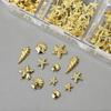 6 Grilles Charms 3D pour Ongles Coquillage Doré Étoile de Mer Conque Décor pour Manucure DIY Design Débutants