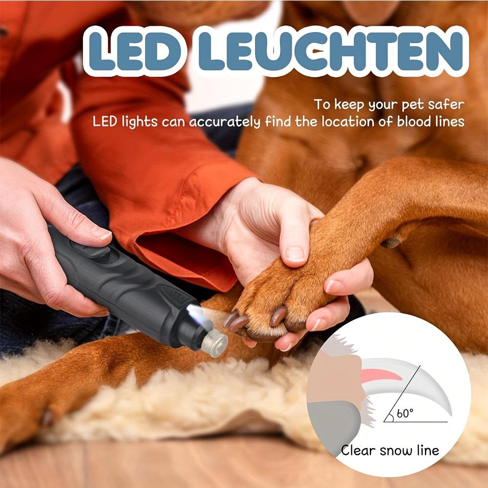 Dog Nail Grinder,Pet Nail Grinder for Dogs with LED Light,Nail Grinder for Quiet,Rechargeable Upgraded 2 Speeds Painless with Wheels Dog Nail Trimmers