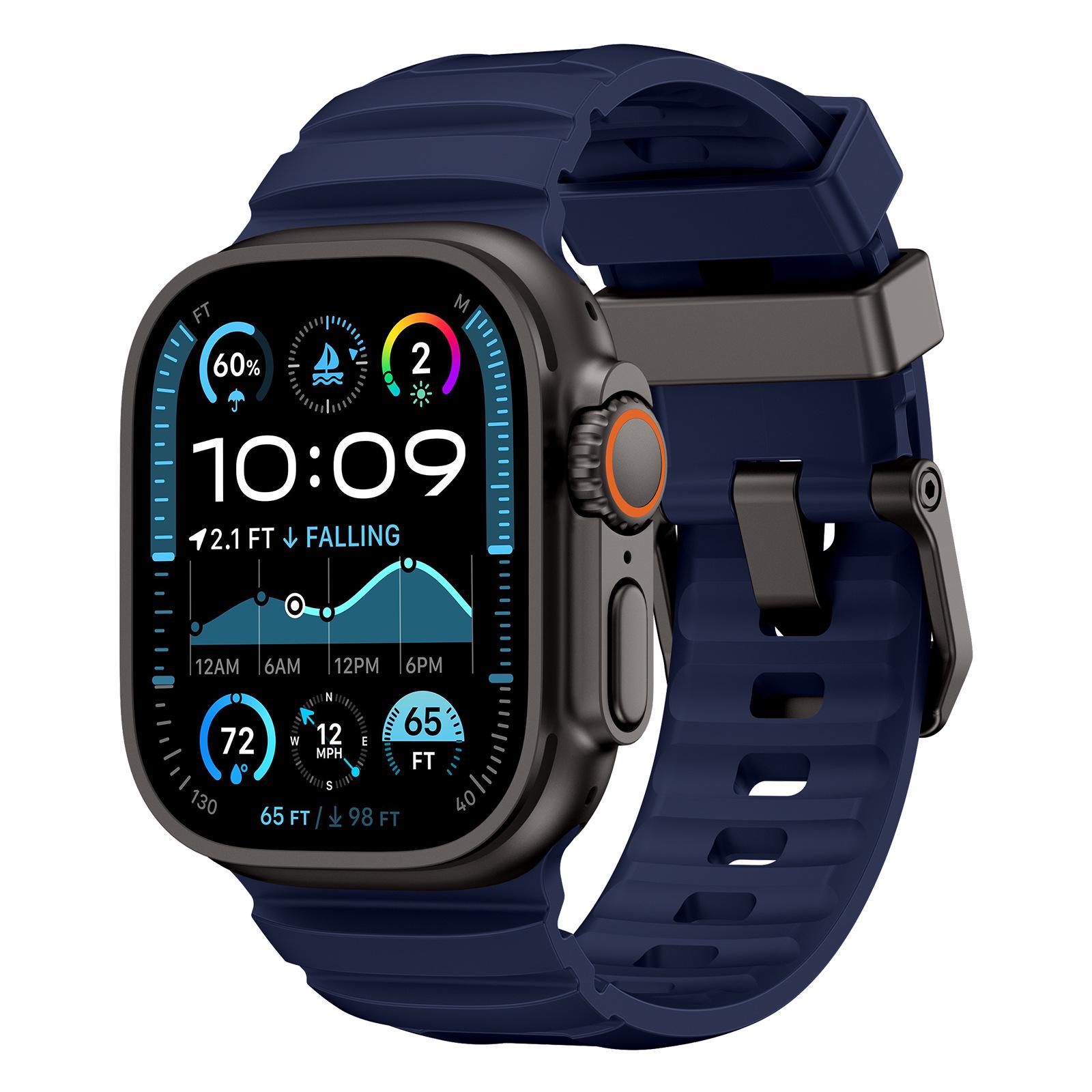 

Apple Watch Ultra/Rock Peak Silicone Sport Strap 42/44/45/46/49 Ultra синий