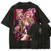 Demon Slayer Hashira Graphic Washed Oversized T-shirt Men Women Anime Manga Tee Streetwear Hip Hop Y2k Harajuku Short Sleeve Female Male Clothing