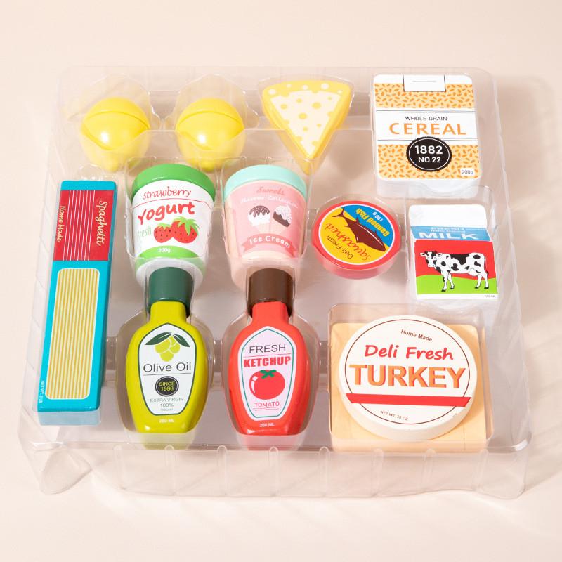 Simulation Wooden Milk Pasta Cheese Flavored Ice Cream Children Set Toys