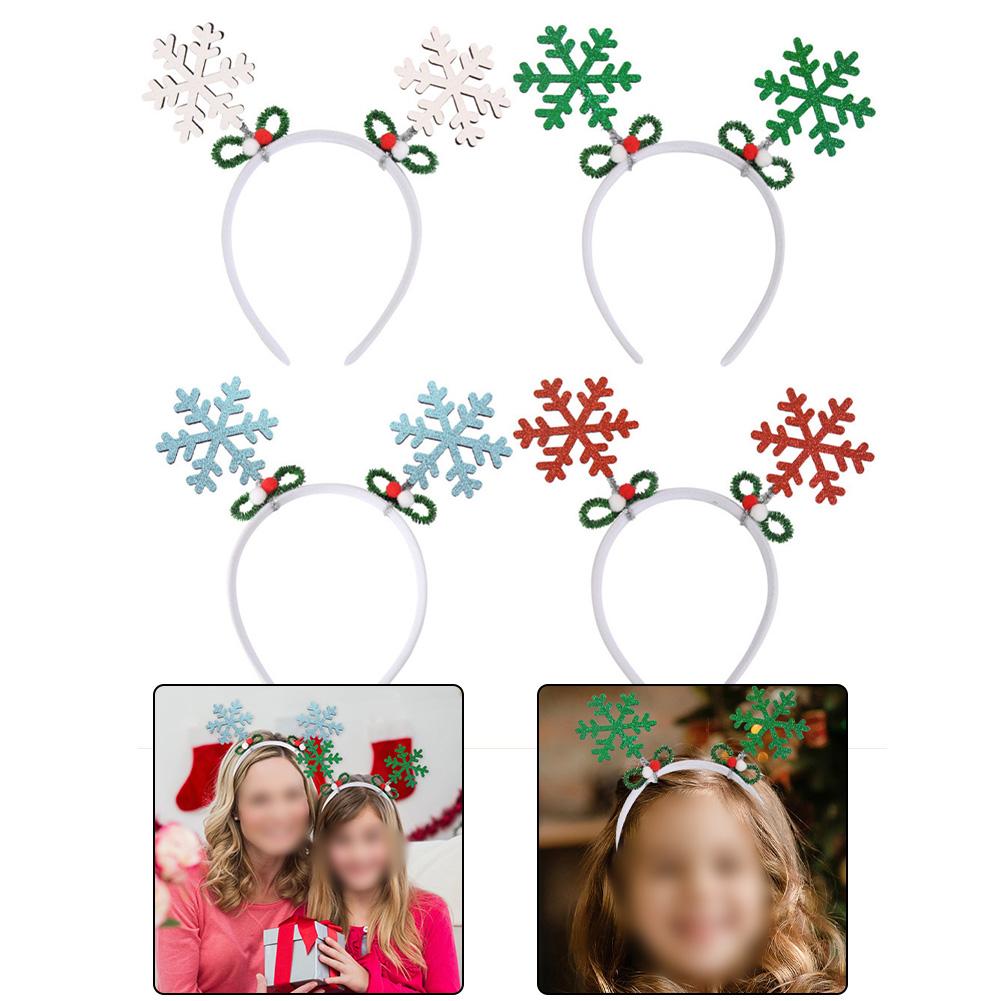 Party Decoration Christmas Snowflake Headband Festive Hair Accessory Adorned With Berries Intricate Snowflake Details