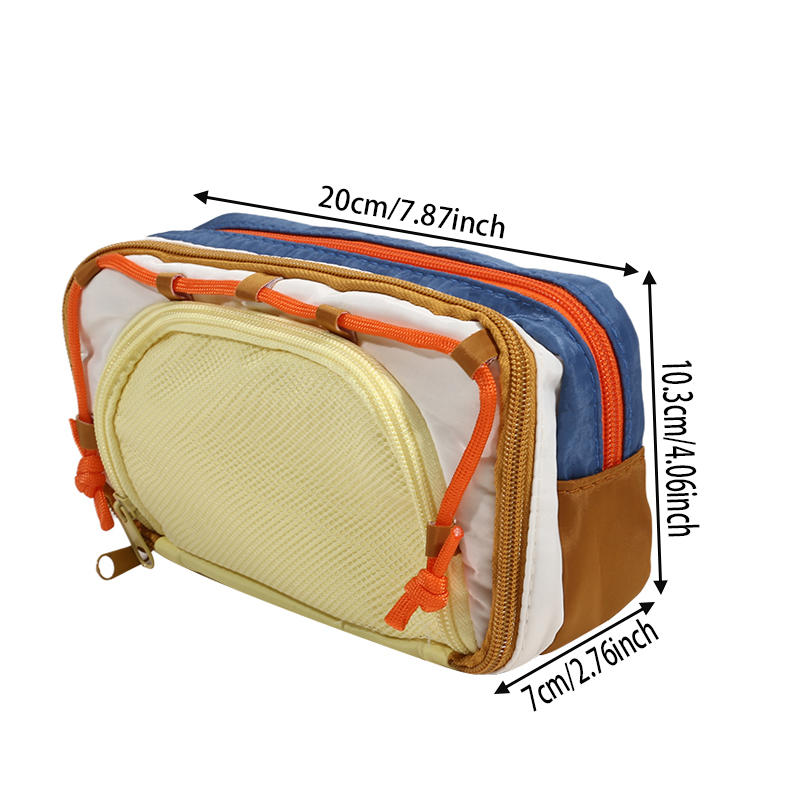 Cute Multi Layer Large Capacity Pencil Case for Kids Girl Five Point Star Stationery Organizer Students Portable Pen Bag
