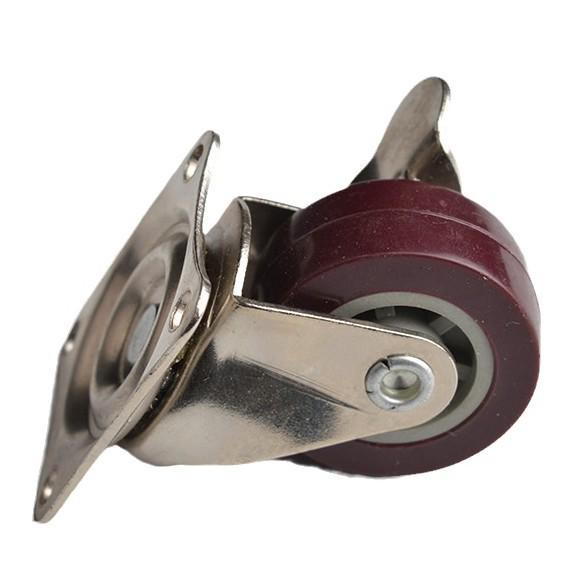 Universal Red Polyurethane Wheel Caster for Steering, Brakes, Furniture, and Sofas