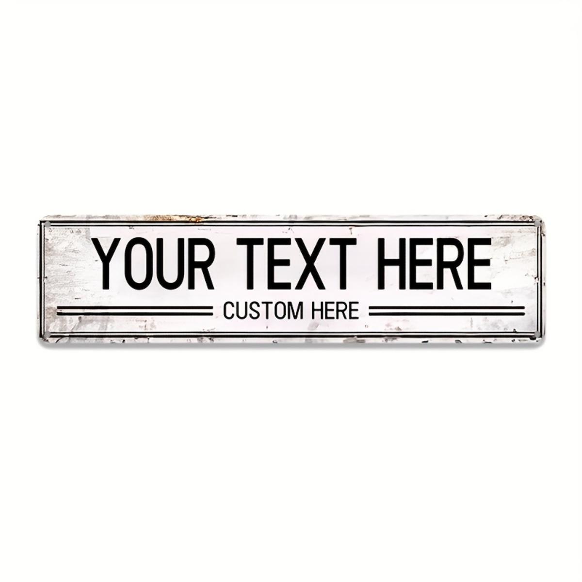 Custom Personalized Text Metal Sign Retro Aluminum Plaque Wall Decor 40x10cm белый