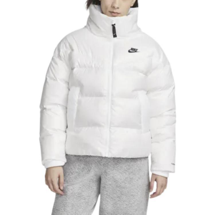 Nike Therma-FIT City Series Logo Print High Neck Down Jacket Women Outerwear White DV0555-100