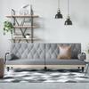 Vidaxl Foldable Sofa With Armrests, Light Gray, Fabric Upholstered