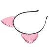 Reversible Sequin Cat Ears Headband Shiny Cat Ear Hair Hoops Women S Kitty Hair AccessoriesPink